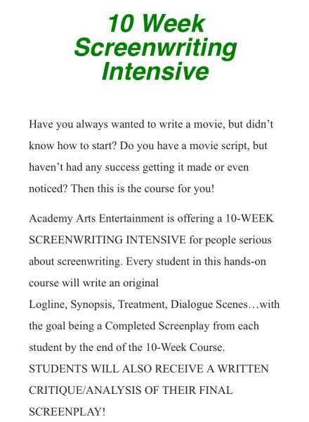 How to Write a Script in 10 Weeks